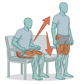 Sit to stand exercise illustration